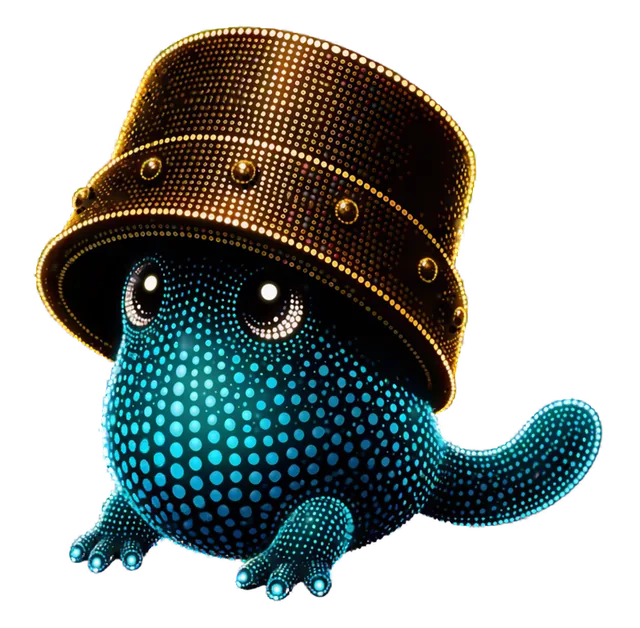 Puddip, a teal pond creature under a bucket hat