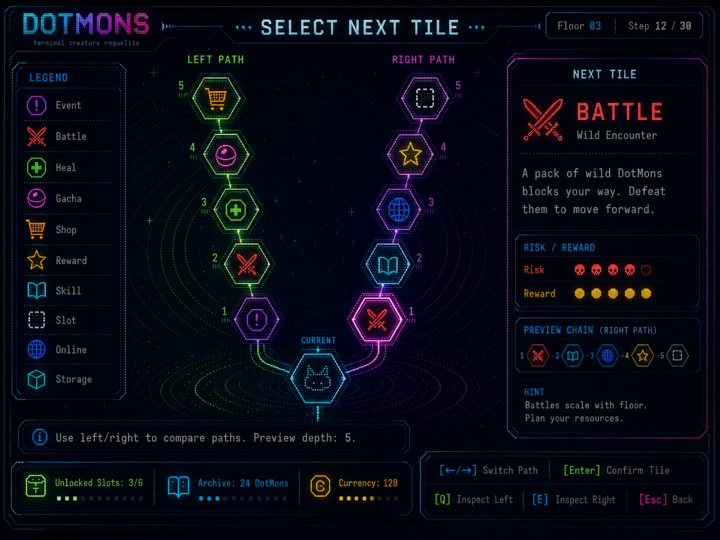 Hex route preview